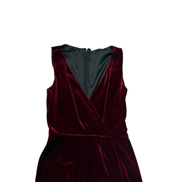 Kobi Halperin Red Wine sleeveless v-neck velvet dress Size 0 - Picture 11 of 13